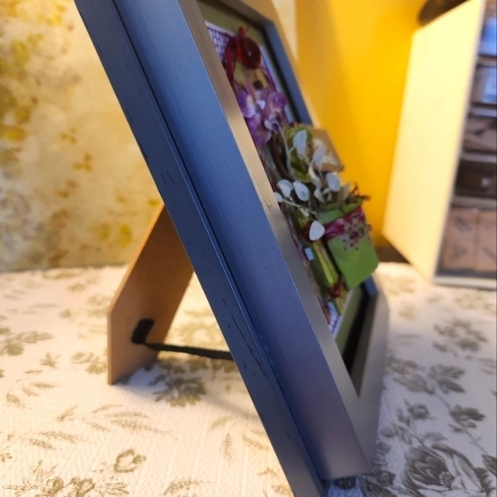 Handcrafted 3D Framed approx (7.5 x 9) GardenFloral Design.Home Decor or gift it